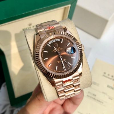 ROLEX Day-date Rose Gold 904L Steel 8205 Movement 41MM Black Wrist Watch